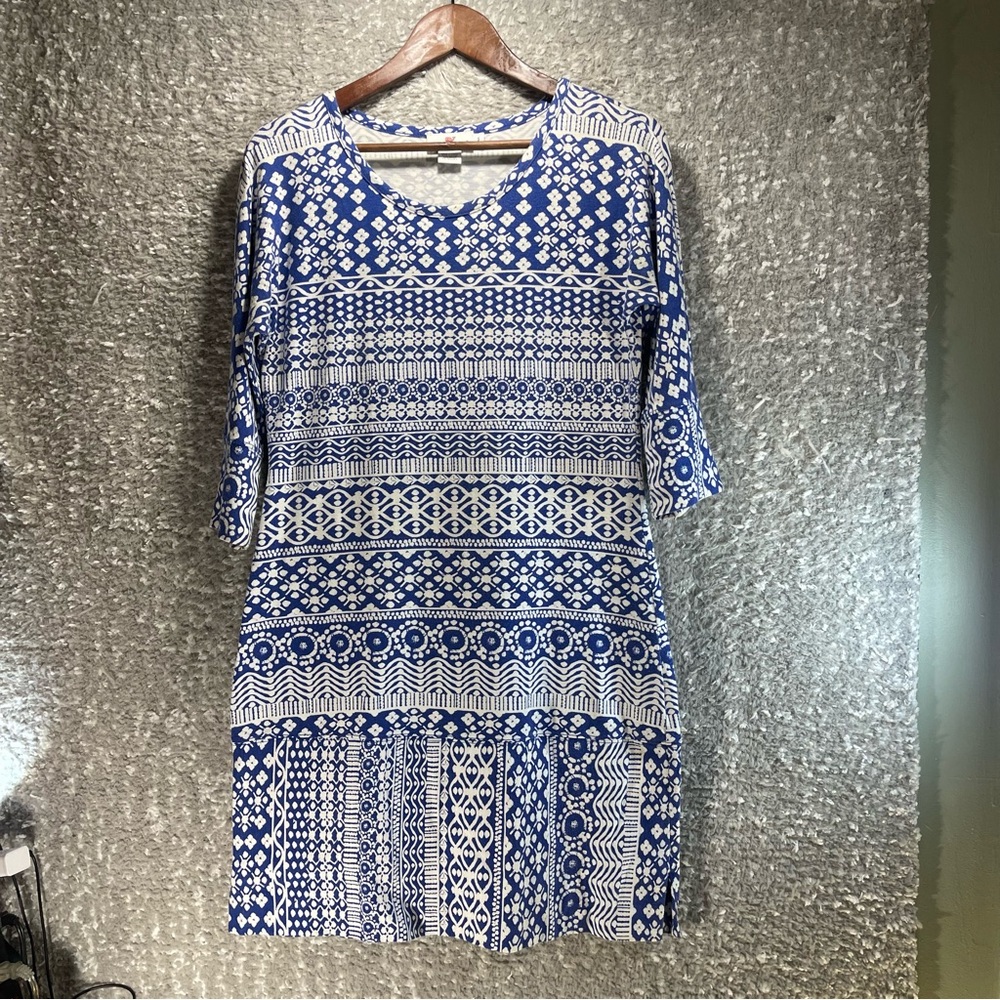Vineyard Vines Women Shift Dress Cotton‎ Modal Small 3/4 Sleeve Preppy Vacation
